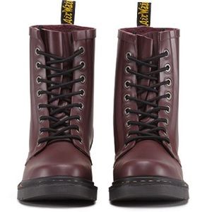 Dr. Martens Drench in Matt Cherry Red Rainboots